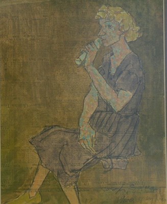 Lot 107 - Joseph Solman American, b.1909 SEATED WOMAN IN...