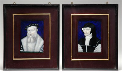 Lot 320 - Pair of Limoges Enamel Plaques 19th Century...