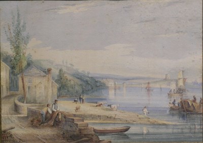 Lot 2038 - Continental School 19th Century Fisherman on a...