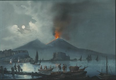 Lot 2001 - Neapolitan School 19th Century The Eruption of...