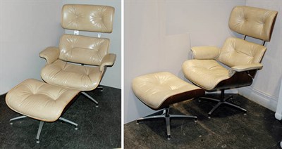 Lot 248 - Pair of Simulated Leather Upholstered Rosewood...