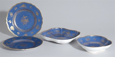 Lot 3308 - Spode Gilt and Blue Porcelain Dessert Service...