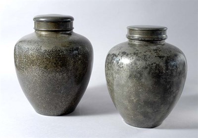 Lot 1371 - Pair of Chinese Pewter Covered Vases Late 19th...