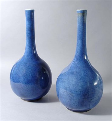 Lot 1357 - Pair of Powder Blue Glazed Porcelain Bottle...