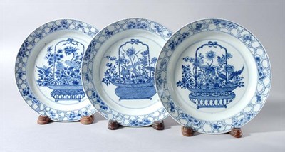 Lot 1322 - Four Chinese Blue and White Glazed Dishes...