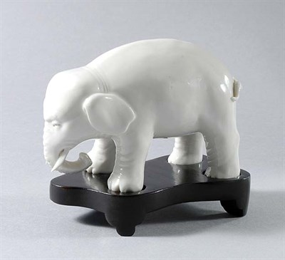Lot 1279 - Chinese White Glazed Elephant 19th Century...