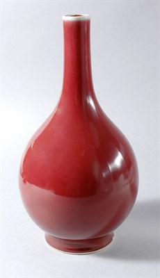 Lot 1256 - Chinese Red Glazed Porcelain Bottle Vase 18th...