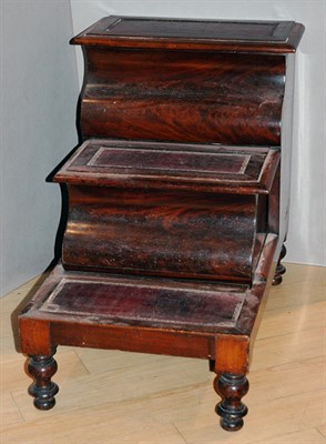 Lot 3419 - Victorian Leather Inset Mahogany Bedsteps...