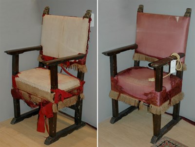 Lot 2175 - Pair of Continental Baroque Walnut Armchairs...