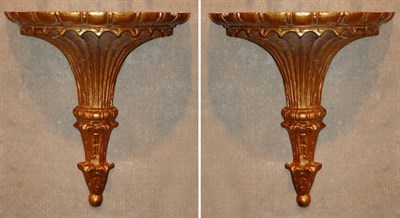 Lot 3529 - Pair of Italian Gilt-Wood Brackets Height 16...
