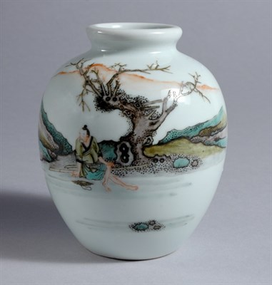 Lot 1103 - Chinese Famille Verte Enameled Porcelain Vase...