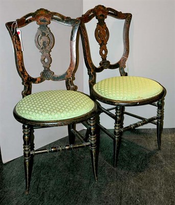 Lot 1165 - Pair of Victorian Painted Side Chairs