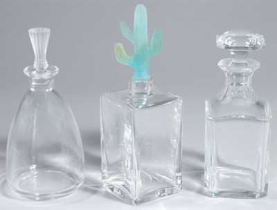 Lot 3399 - Three Glass Decanters Baccarat, Daum and...