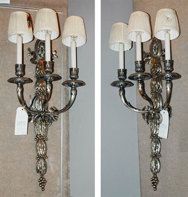 Lot 2450 - Pair of Louis XVI Style Silvered Bronze...