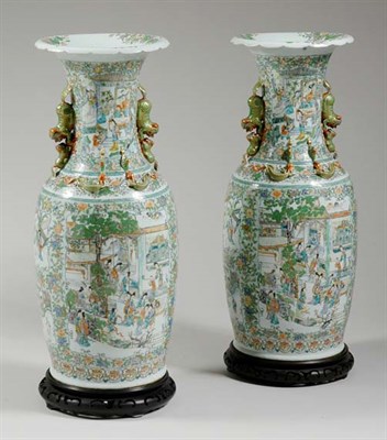 Lot 2272 - Pair of Chinese Famille Verte Porcelain Temple...