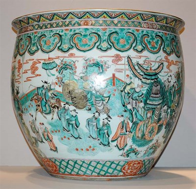Lot 1364 - Chinese Famille Verte Porcelain Jardiniere...