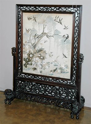 Lot 1177 - Chinese Rosewood Table Screen