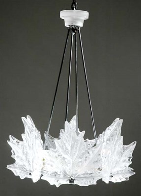 Lot 2186 - Lalique Frosted and Colorless Molded Glass Six-...
