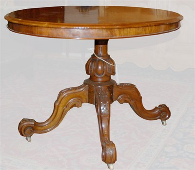 Lot 3490 - Victorian Burl-Walnut Tilt-Top Breakfast Table...