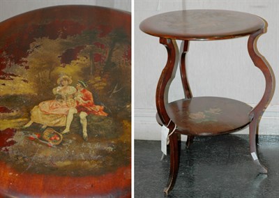 Lot 3220 - Victorian Polychrome Painted Two-Tier Circular...