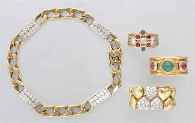 Lot 3250 - Group of Gold, Diamond and Gem-Set Jewelry