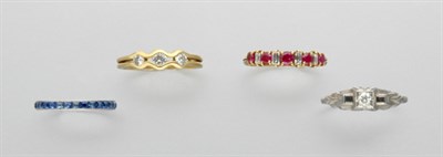 Lot 341 - Four Diamond and Gem-Set Rings