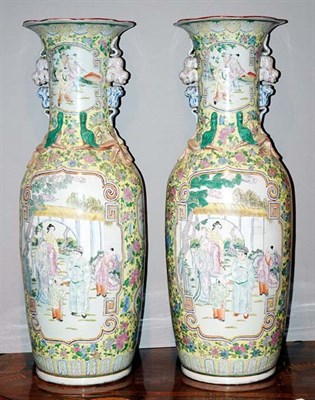 Lot 3607 - Pair of Chinese Famille Jaune Porcelain Palace...