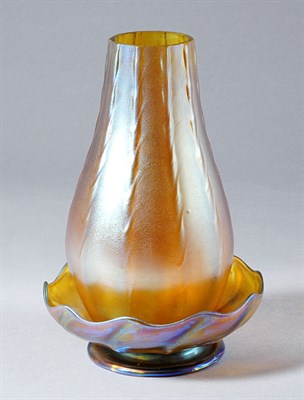 Lot 2371 - Two Tiffany Favrile Gold Iridescent Glass...