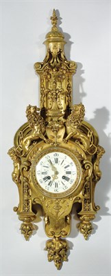 Lot 3664 - Louis XIV Style Gilt-Bronze Cartel Clock The...
