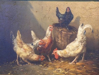 Lot 1045 - German School Early 20th century FOWL FEEDING...