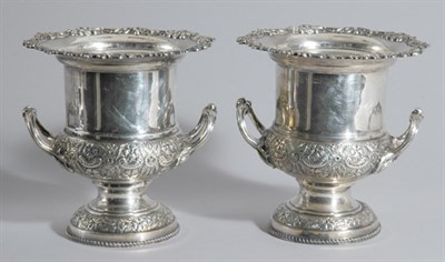 Lot 3339 - Pair of Sheffield Silver Plated Wine Coolers...