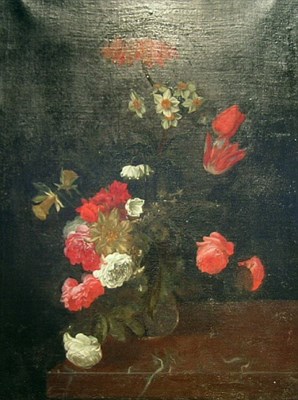 Lot 1043 - Manner of Abraham Mignon Still Life with Roses,...
