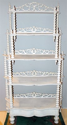 Lot 216 - Victorian White Painted Five-Tier Etagere...