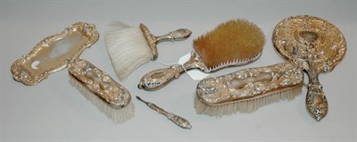 Lot 273 - Rococo Style Gilt-Silver Seven-Piece Dresser Set