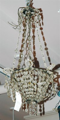 Lot 3504 - Neoclassical Style Cut Glass Beaded Chandelier