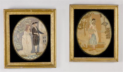 Lot 2547 - Two Regency Silk Embroidered Pictures Early...