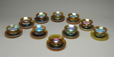 Lot 2367 - Ten Sets of Tiffany Gold Favrile Glass Finger...