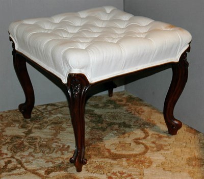 Lot 3616 - Louis XV Style Upholstered Walnut Stool Height...