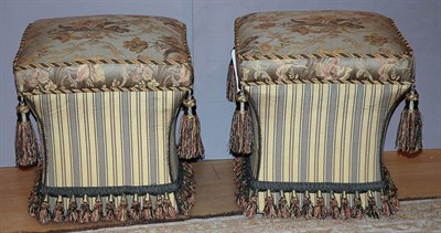 Lot 3626 - Pair of Neoclassical Style Upholstered Stools...