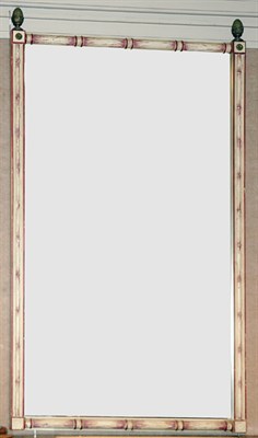 Lot 3316 - Faux Bamboo Painted Mirror Height 6 feet,...