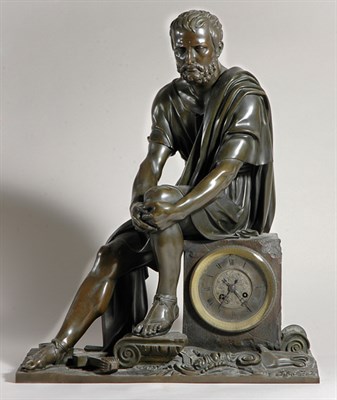 Lot 2162 - Neoclassical Style Bronze Figural Mantel Clock...