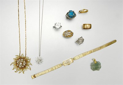 Lot 93 - Group of Assorted Gold, White Gold and Diamond Jewelry and Costume Jewelry