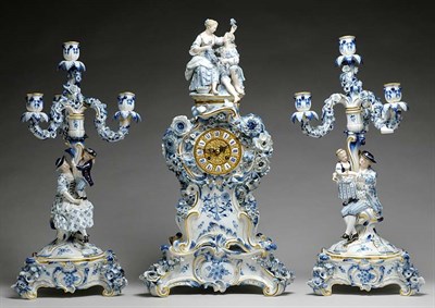 Lot 2104 - Meissen Gilt Decorated Blue and White...