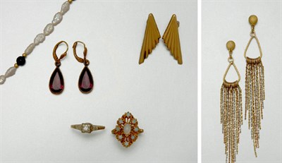 Lot 19 - Group of Assorted Gold and Metal Jewelry