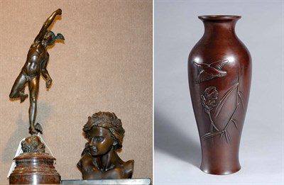 Lot 4248A - Two Continental Bronze Figures; Together with...