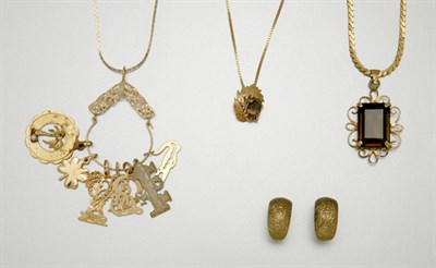 Lot 68 - Group of Assorted Gold and Metal Jewelry