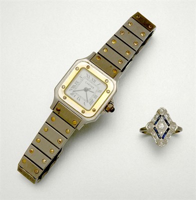 Lot 56 - White Gold and Diamond Ring and Metal Wristwatch