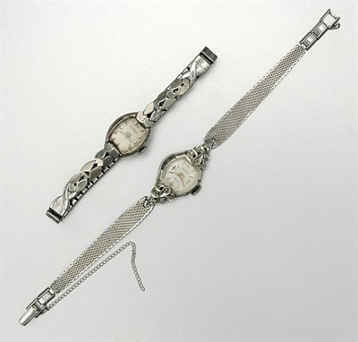 Lot 87 - Two White Gold and Metal Wristwatches