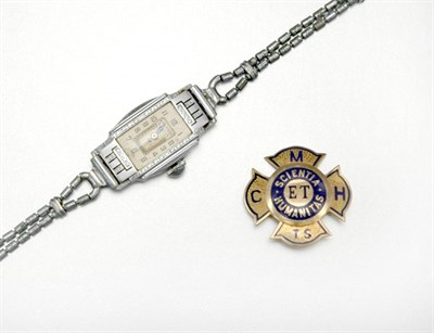 Lot 132 - Metal Wristwatch and Metal and Enamel Pin
