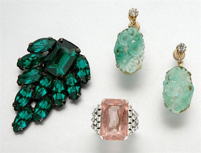 Lot 91 - Pink Tourmaline and Diamond Ring, and Costume Jewelry